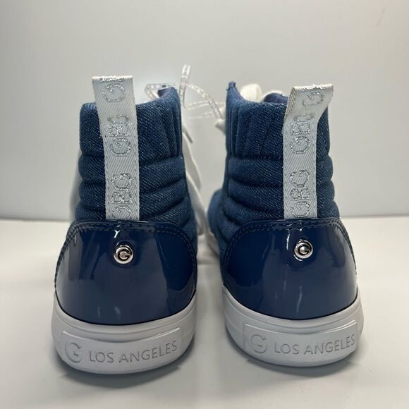 G By Guess GBG Women’s High Top Lace Up Sneakers Sparkle Denim Upper Size 9M - Picture 6 of 11